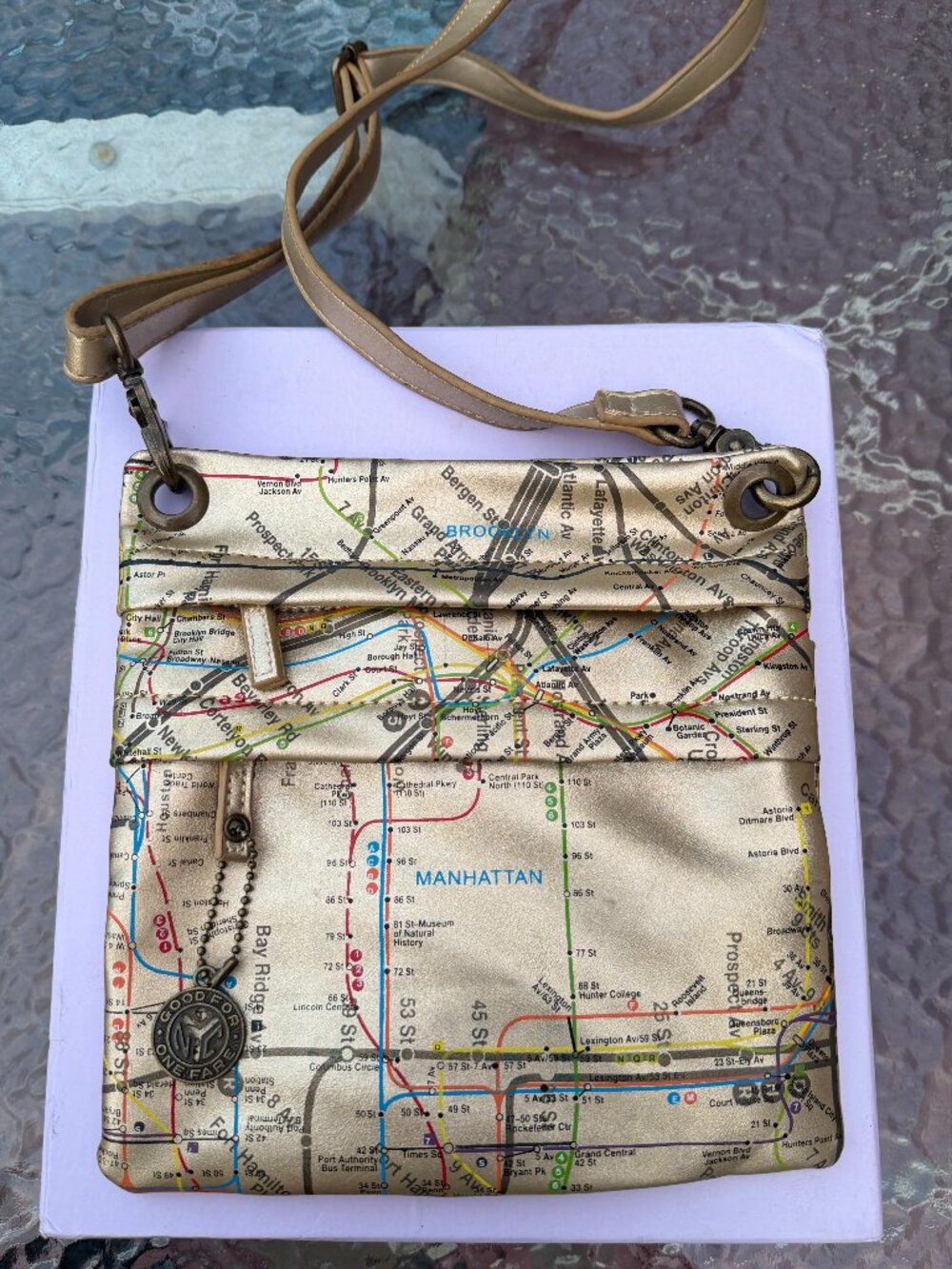 NYC Subway Map Crossbody Bag Manhattan Brooklyn Novelty Purse